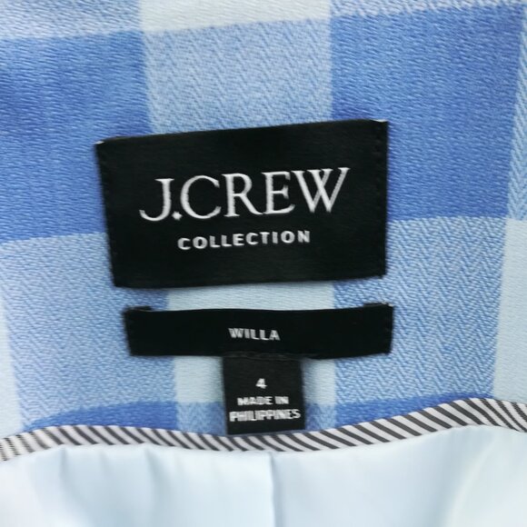 2023 J Crew Willa Blazer Jacket Italian Wool Gingham Checked Herringbone Sz 4 - Picture 6 of 15